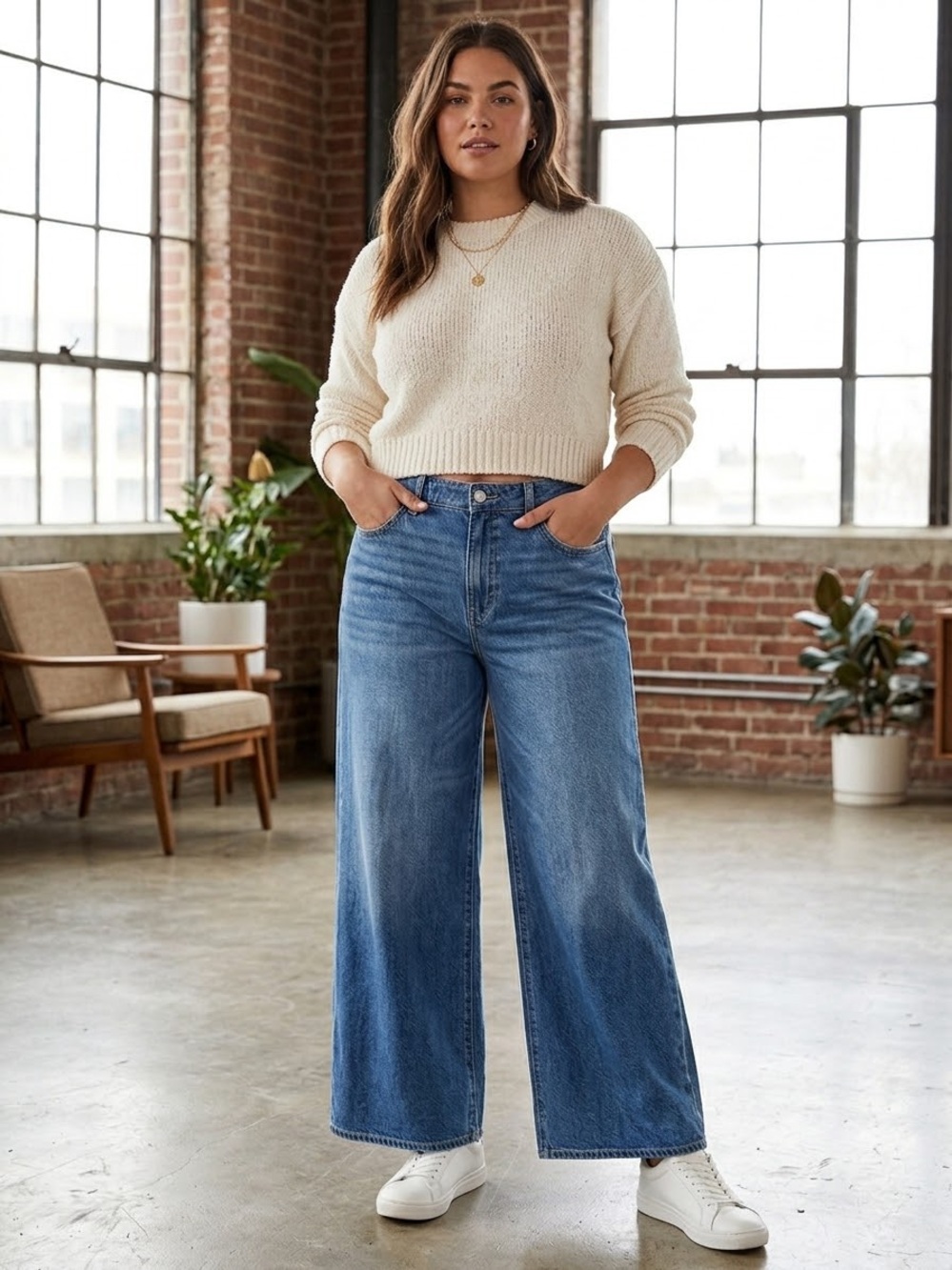 American Eagle A-Line Fit Wide Leg High-Rise in
Blue Jeans Size 10